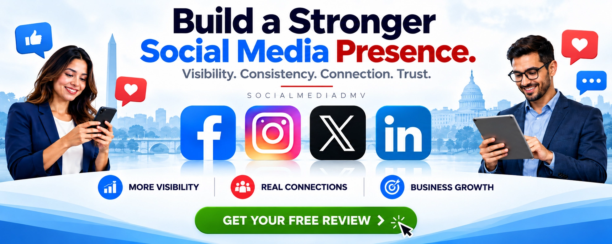 build-a-stronger-social-media-presence copy Build a Stronger Social Media Presence with SocialMediaDMV, featuring Facebook, Instagram, X and LinkedIn and a Free Social Media Review.